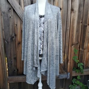 Like New Silver snakeskin pattern draped cardigan